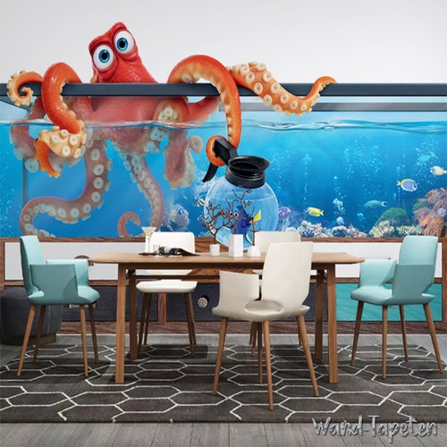 Fototapete aquarium oktopus - fototapete, 3d