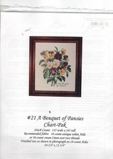 point de croix grille pensées