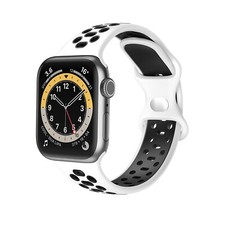 MMOBIEL Bracelet de Sport Compatible avec Apple Watch Band 42mm 44mm - Blanc