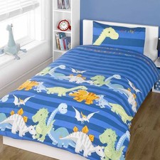 Housse De Couette Simple Dinosaure Pour Garçons Bleue (LIVRAISON GRATUITE)