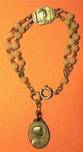 Dizainier ancien perles verre - dizainier,