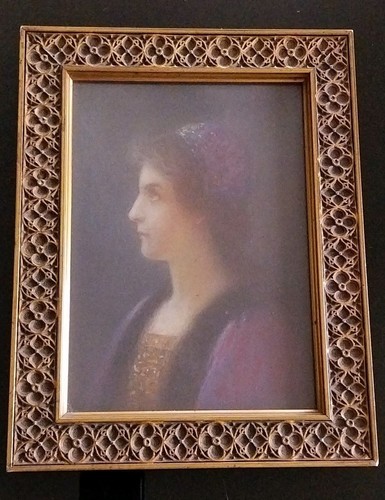 Tableau ancien portrait pastel - tableau,
