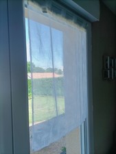 2 Voiles rideaux blanc transparent motif 90 X 60