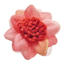 Bague ROUGE ROSE grande Fleur tissu réglable ajustable Taille 56 58 60 62 64 66