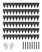 VEVOR Bordure Paysagère Jardin Acier Résistant à Rouille 6PCS 1016x152,4 mm Noir