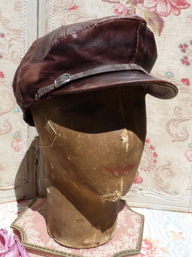 Ancienne casquette cuir - ancienne, en