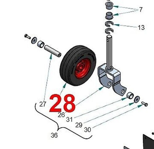 Roue diamètre 210 pour - roue,