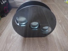 Bougeoir rond en verre fumé