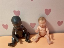 Petitcollin Lot De 2 Baigneurs Miniatures Anciens. 9 Cm Et 11 Cm. Tête D’aigle