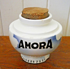 Ancien pot à moutarde Amora en faîence de Digoin