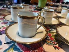 Service  Bernardaud Vintage 7 Tasses Moka Très Belles Dorures Bernardeau