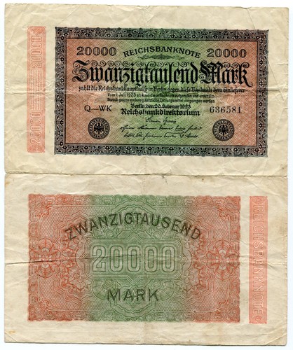 Ancien billet allemand 1923 - , 20