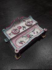 Bel encrier de Gien d'origine, motif de roses