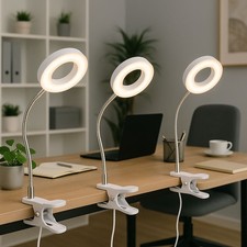 Lampe de Table Lampe à Pince Blanc Salon Blanc Flexo Réglable LED 3er Set