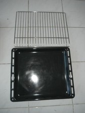 PLAT LECHE FRITES EMAILLE  FOUR +  GRILLE ASSORTIE 44.5 X 38 CM 