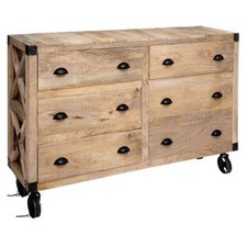 Buffet 6 Tiroirs en Bois "Cuba" 150cm Naturel