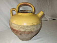 ANCIENNE CRUCHE A EAU GARGOULETTE, CHEVRETTE, TERRE CUITE VERNISSÉ MIDI PYRENEES