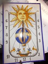 CADRAN SOLAIRE EN CERAMIQUE DECO MONTGOLFIERE ET SOLEIL