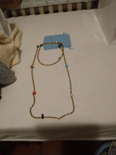 Collier sautoir doré pierres