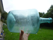 RARE Bouteille ancienne verre soufflé bleu Gresigne antique glass bottle 18th