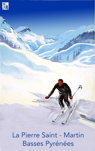 Affiche poster ski pyrénées - affiche,