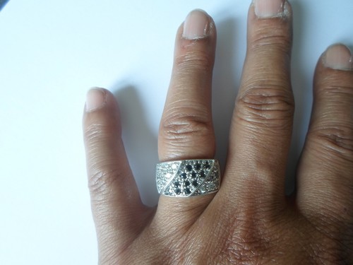 Bague argent massif - argent, pavé