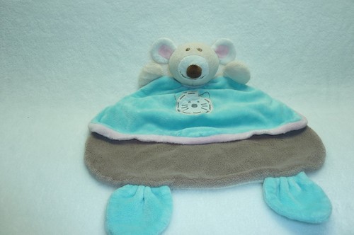 Doudou souris bleu marron - bleu, ours