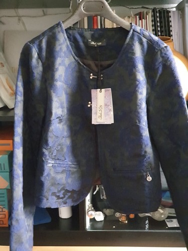 Veste baroque bleue noire - veste,