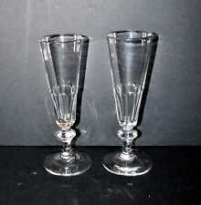 BACCARAT Lot 2 verres flûte champagne ancienne cristal taillé côtes plates 1900