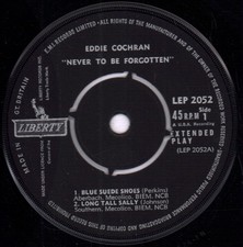 Eddie Cochran Jamais Oublié 7" Vinyle UK Liberty 1962 EP 4 Prong Label