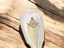 Petite cuillere Christofle : sceau maconnique -metal argente 14cm- franc-maconne