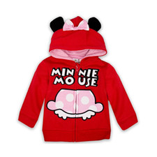 DISNEY BABY gilet pull veste sweat MINNIE 6 12 18 ou 23 mois rouge rose NEUF
