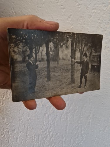 Carte postale photo 1915 duel - carte,