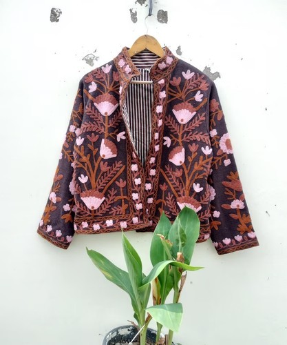 Veste imprimée suzani noire - suzani,