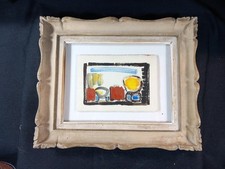 Abstraction Huile sur Papier Encadrement Montparnasse Caisse Américaine XXE