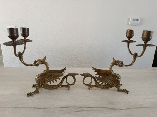 Bougeoirs paire anciens
