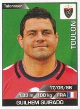 232 GUILHEM GUIRADO # RC.TOULON RCT TOP 14 STICKER PANINI RUGBY 2016