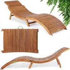 Chaise longue pliable en bois