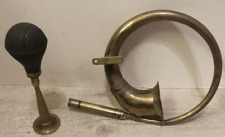 Lot 2 ancien KLAXON en cuivre avec poire VOITURE VELO 1 cornet 1 trompette