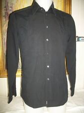 Chemise habillé coton noir STRELLSON 40/16 3/4  M  slim fit manche longue