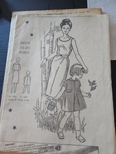 Ancien Patron Couture Femme D'aujourd'hui Robe Femme Et Enfant Complet 1957