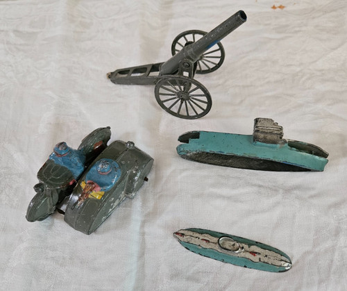 Ancien jouets side car canon - jouets,