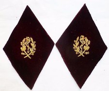 Paire Pattes de Col Uniforme Caducée Médecin Service de Santé France cannetille