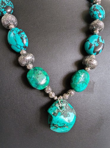 Collier turquoise argent