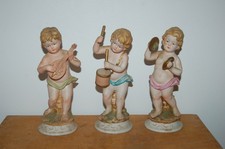 Lot de 3 anges musiciens en
