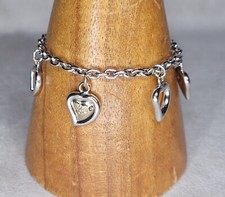 YVES SAINT LAURENT YSL  Bracelet a breloque LOVE argent 925 signé vintage 