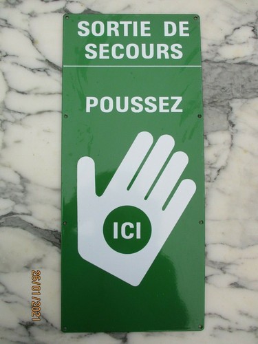 Plaque emaillee indicatrice