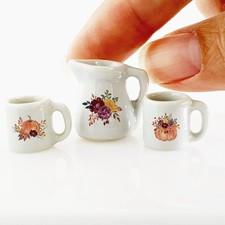 Ensemble de tasses miniatures en céramique | Design citrouille d'automne | En...
