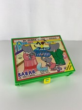 Ancien Jeu d’éveil, Puzzel, 20 Cubes en Plastique Babar, Made in France, France 
