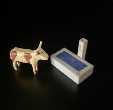 Lot Jouet ancien Bâtiments Figurines Animaux de la Ferme Erzgebirge Germany 1900